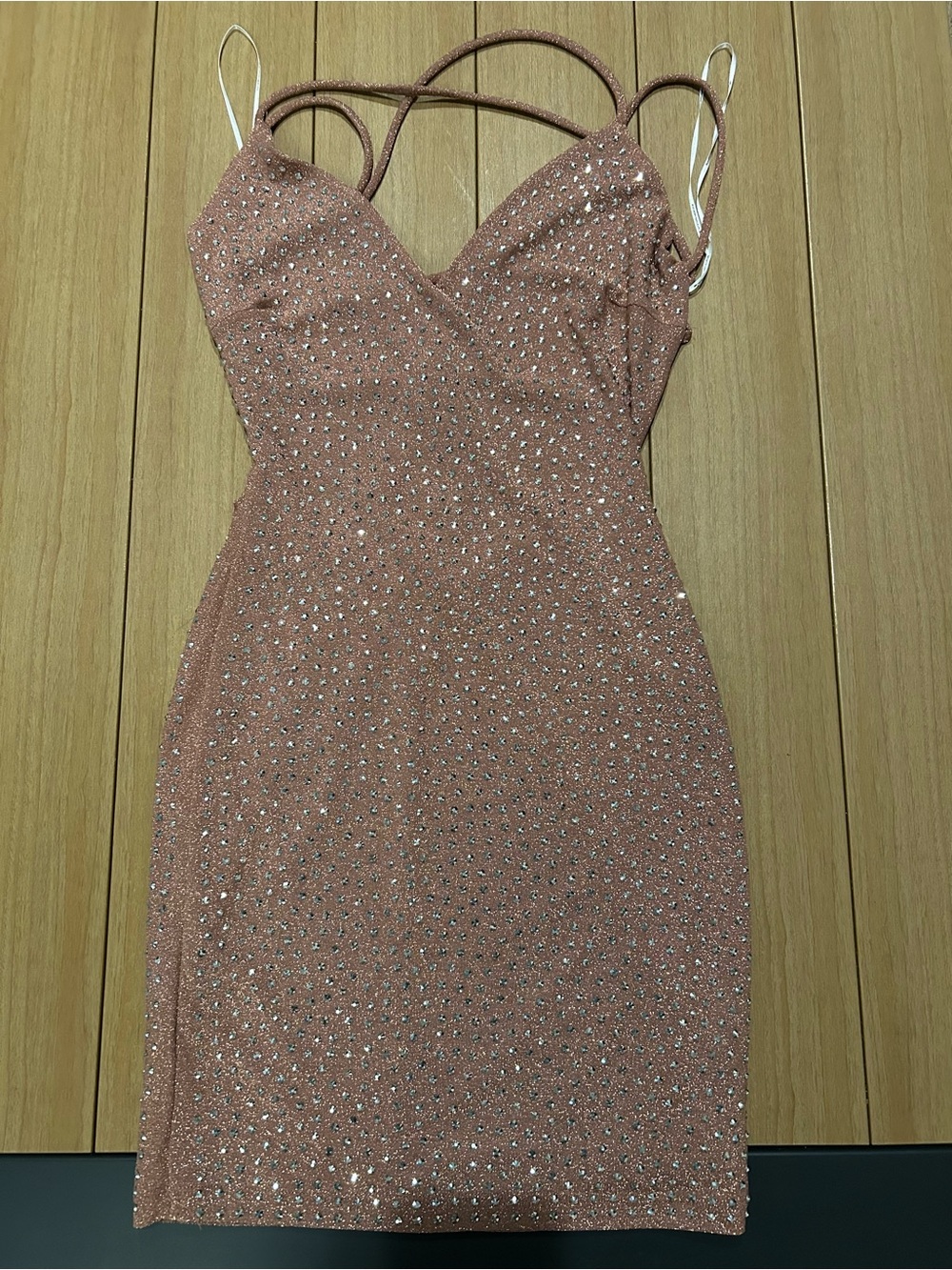 Symphony Rose Gold Sequin Mini Dress